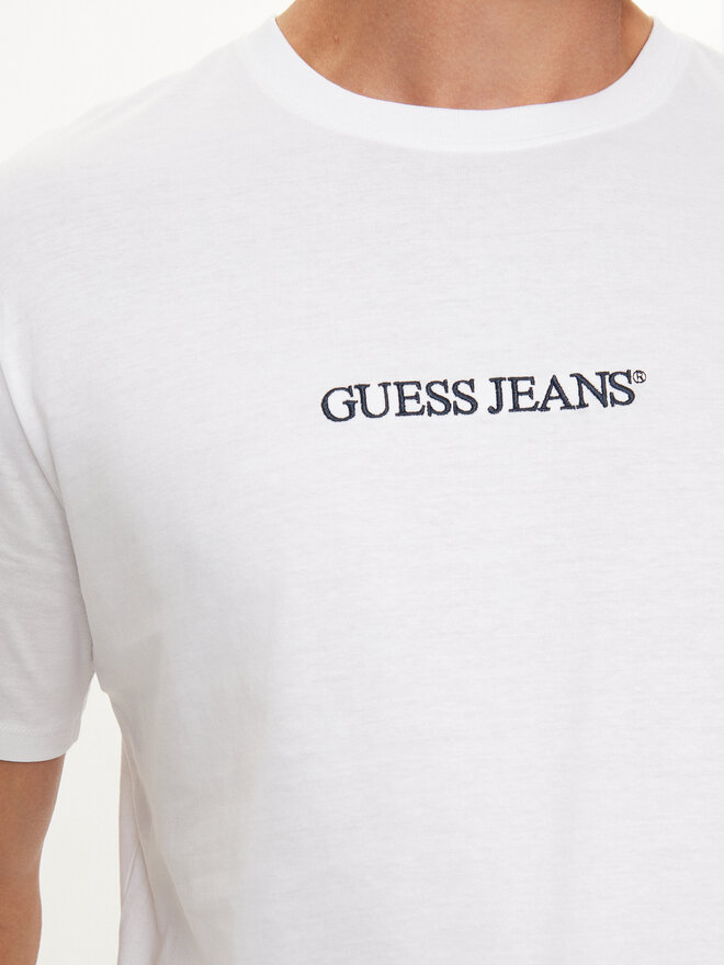 Guess Jeans Guess Jeans Marškinėliai M4YI52 K8HM0 Balta Slim Fit