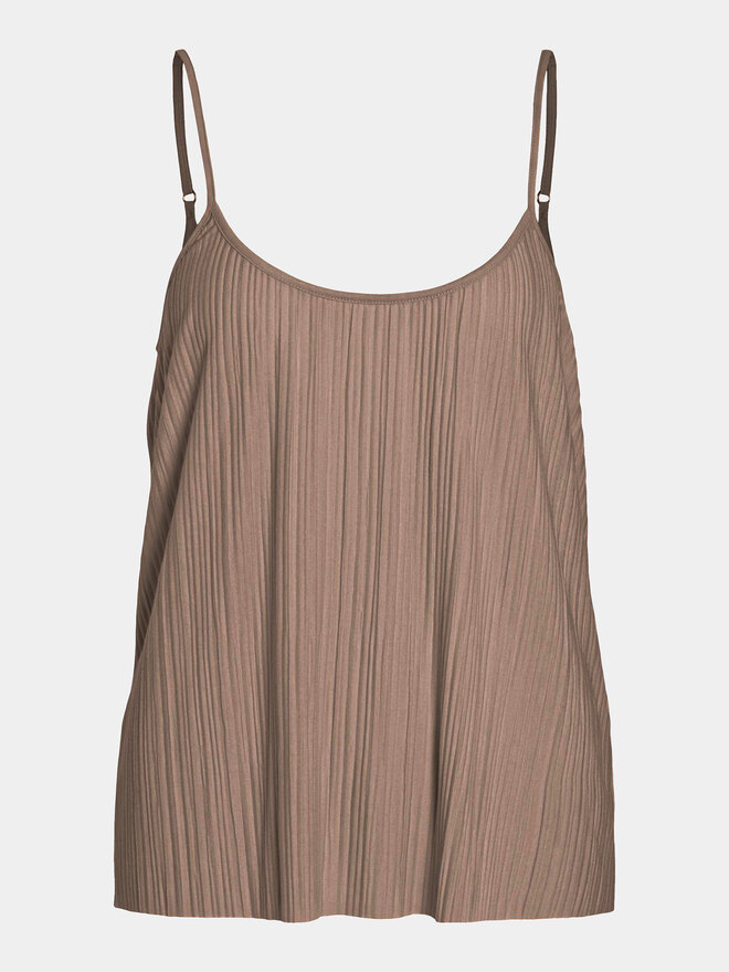 Vila Vila Top Plisa 14096337 Rjava Relaxed Fit