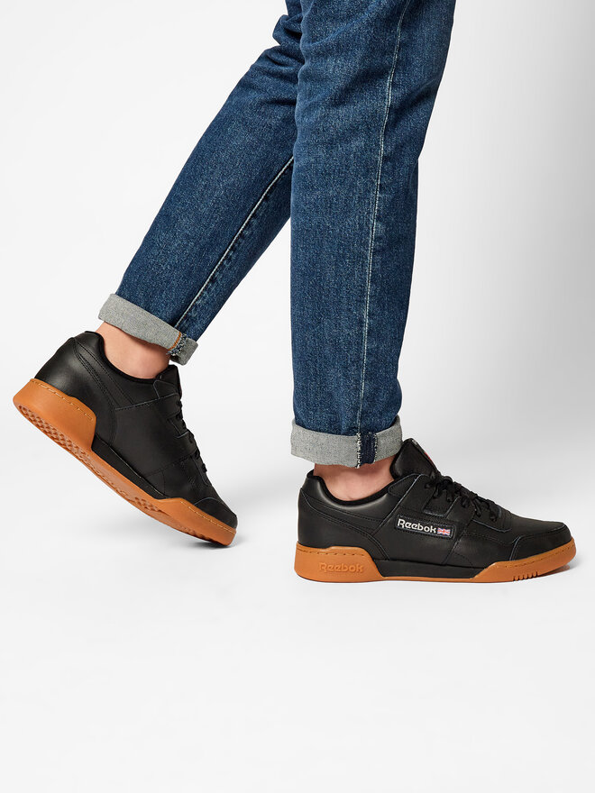 Black reebok workout gum sole clearance