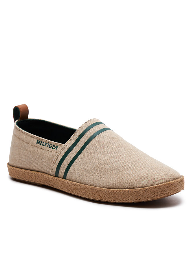 Tommy Hilfiger Espadryle Tommy Hilfiger Hilfiger Espadrille C Chambray FM0FM04982 Beżowy
