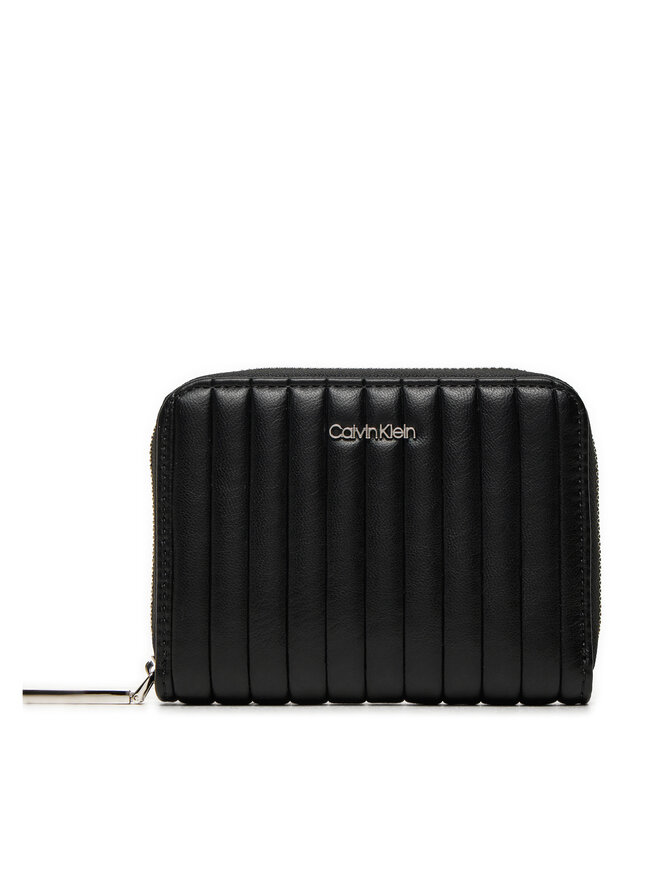 Calvin Klein Malá dámská peněženka Calvin Klein Mini Line Quilt Md Zip Around K60K613064 Černá