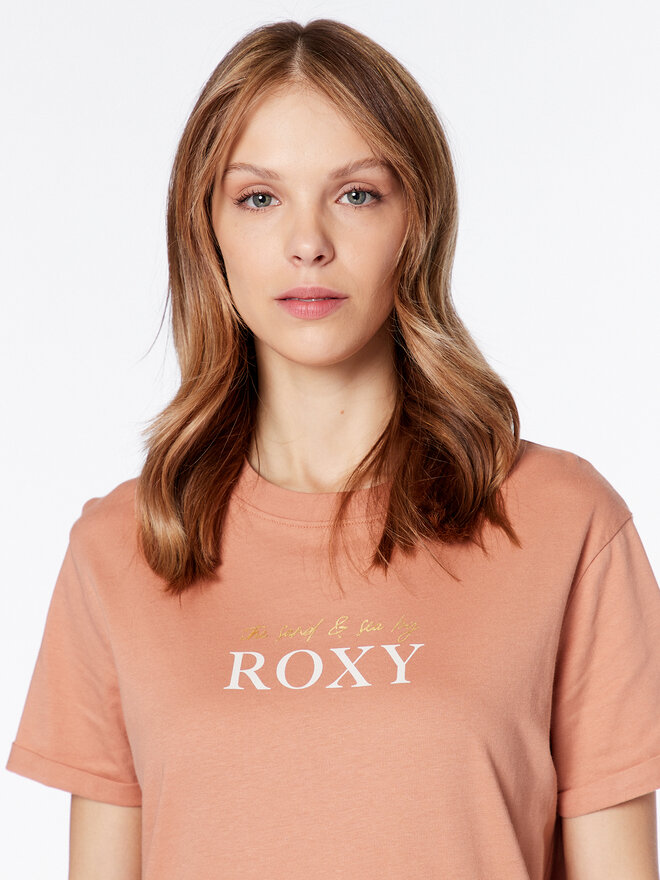 Roxy Roxy Marškinėliai Noon Ocean ERJZT05490 Oranžinė Regular Fit
