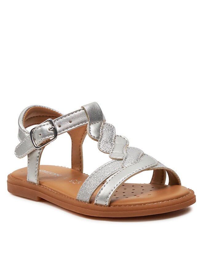 Geox Sandály Geox J Sandal Karly Girl J4535H 0NFQD C1007 M Stříbrná