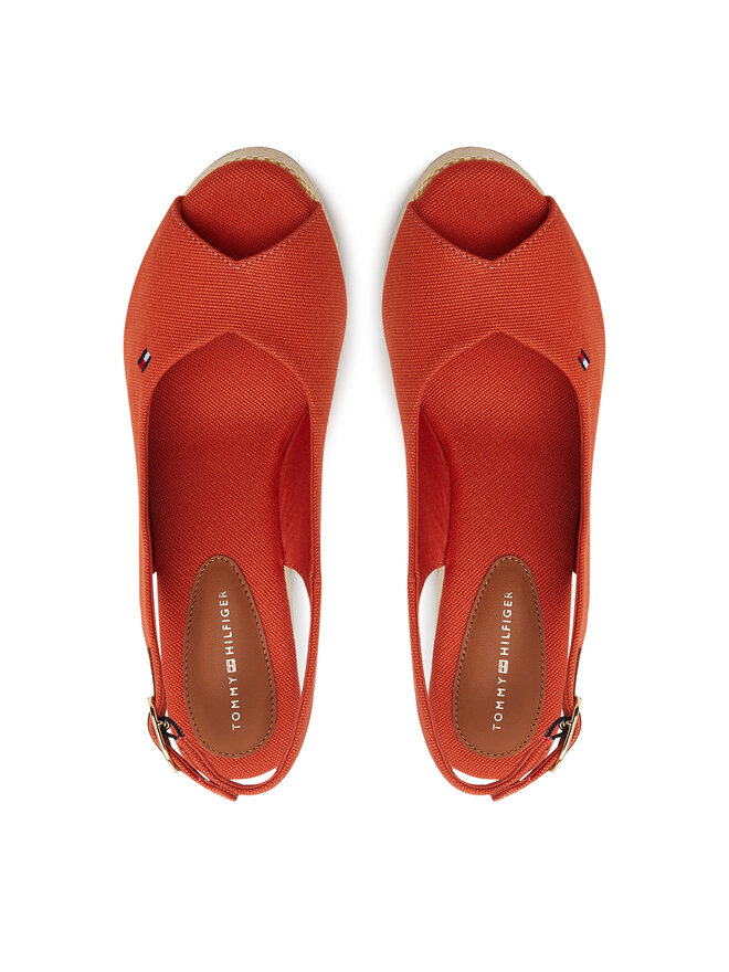 Tommy Hilfiger Espadryle Tommy Hilfiger Flag High Wedge Espad Slingback FW0FW08597 Pomarańczowy