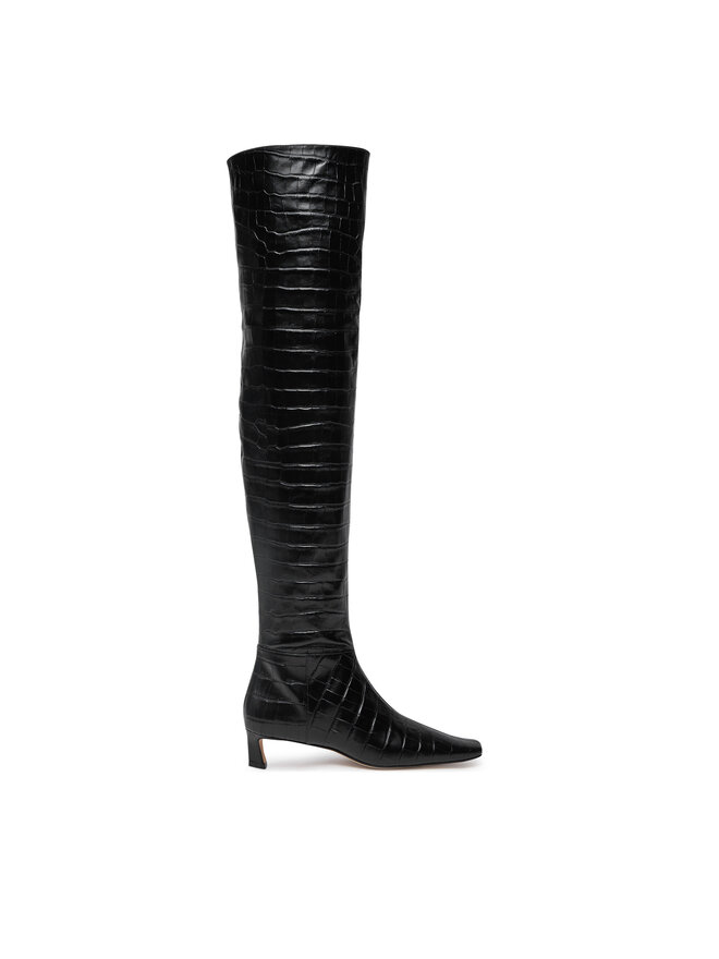 MICHAEL Michael Kors Stivali sopra il ginocchio MICHAEL Michael Kors Cosmo Crocodile Embossed Leather Boot 40F4CSMB5E Nero