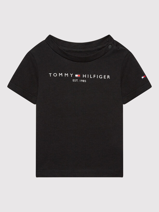 Tommy Hilfiger Tommy Hilfiger Marškinėliai Baby Essential KN0KN01487 Juoda Regular Fit