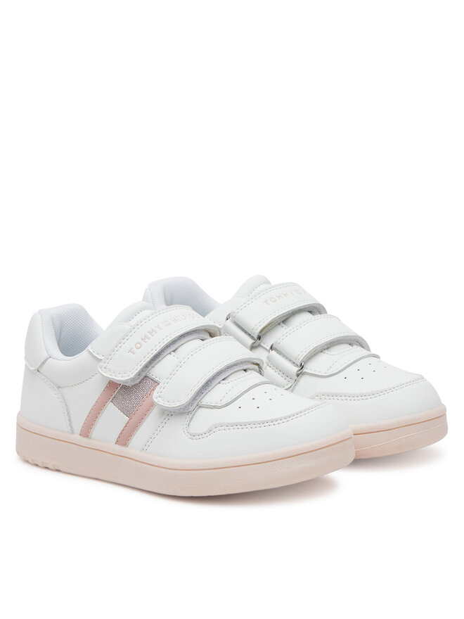 Tommy Hilfiger Sneakers Tommy Hilfiger Flag Low Cut Velcro Sneaker T1A9-33730-1439 S Weiß
