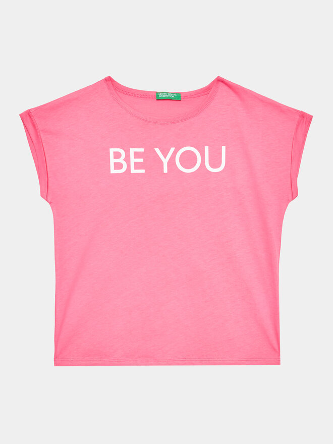 United Colors Of Benetton United Colors Of Benetton Marškinėliai 3096C10C1 Rožinė Regular Fit