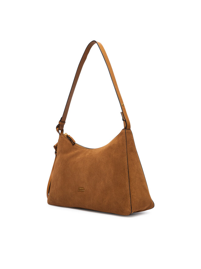 Tommy Hilfiger Handtasche Tommy Hilfiger Th Statement Shoulder Bag Suede AW0AW18824 Braun