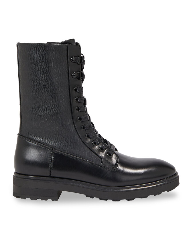 Bottes de randonnee Calvin Klein Cleat Combat Boot Epi Mono Mix HW0HW01713 Noir chaussures