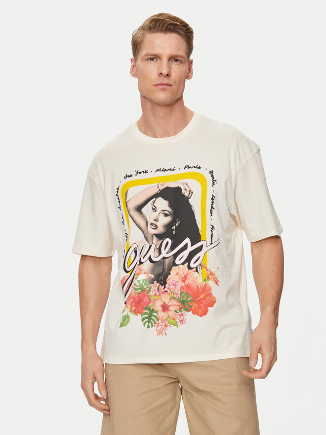 Guess Guess T-shirt M4GI12 K9RM1 Bež Regular Fit