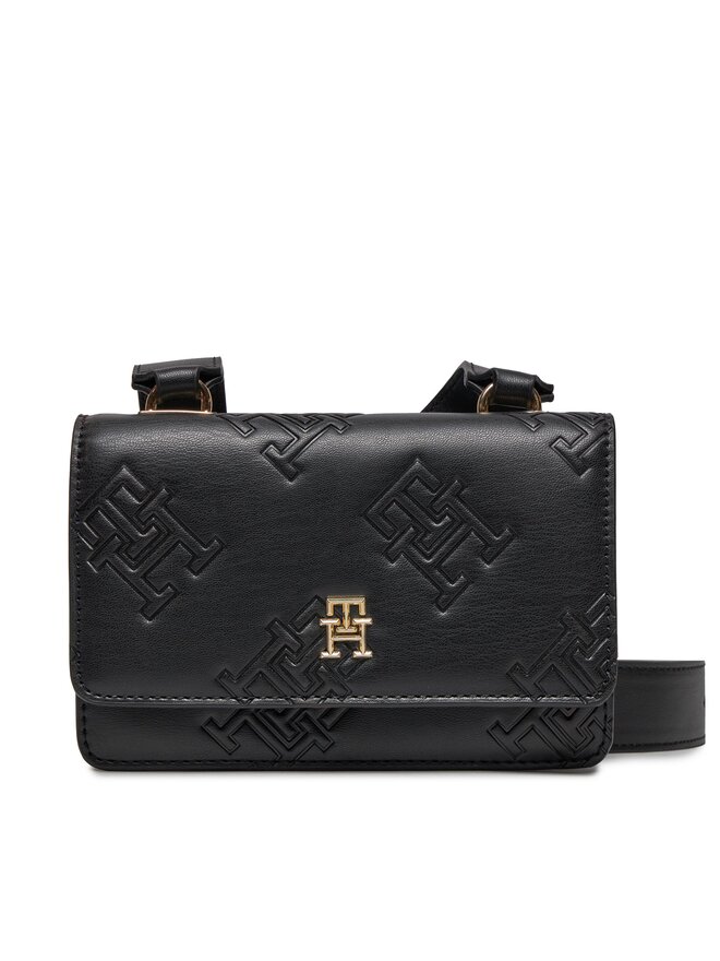 Tommy Hilfiger Handtasche Tommy Hilfiger Th Refined Crossover Mono AW0AW15727 Schwarz