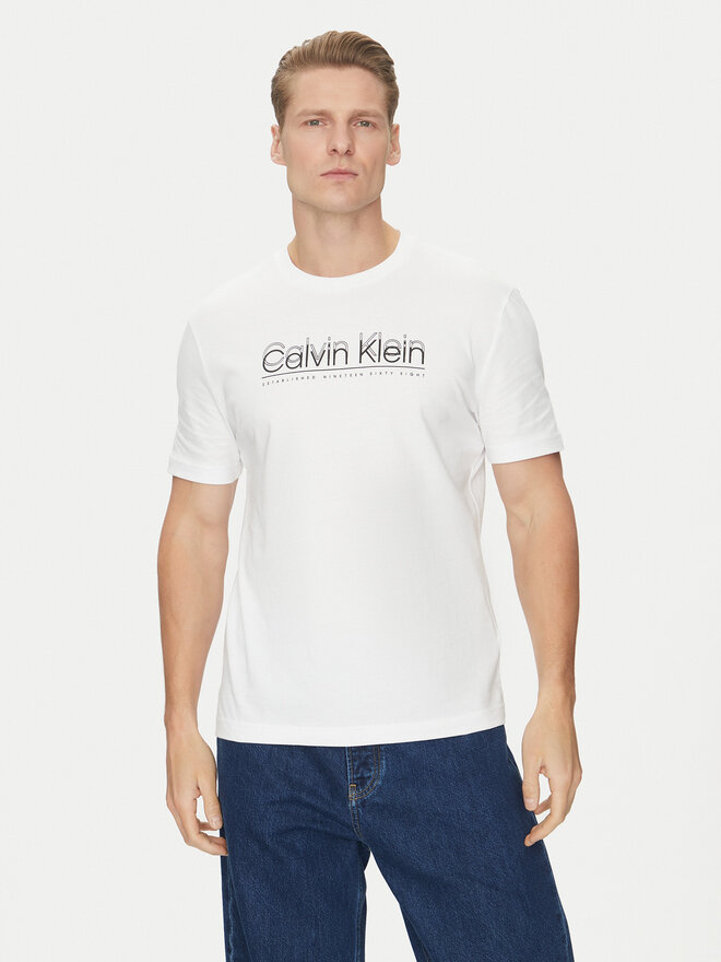 Calvin Klein Calvin Klein Camiseta Double Logo K10K114149 Blanco Regular Fit