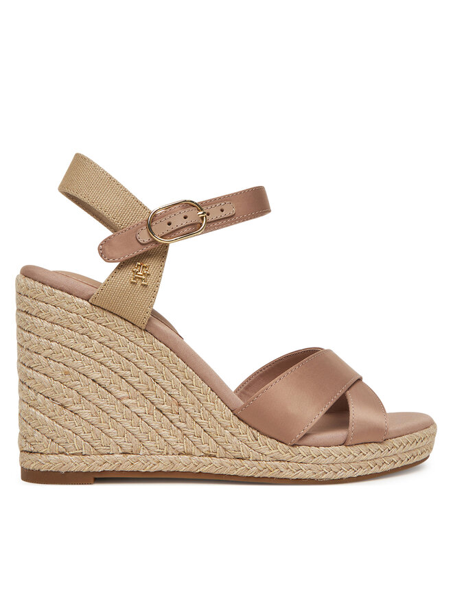 Tommy Hilfiger Espadryle Tommy Hilfiger Satin High Wedge Espadrille FW0FW08602 Różowy