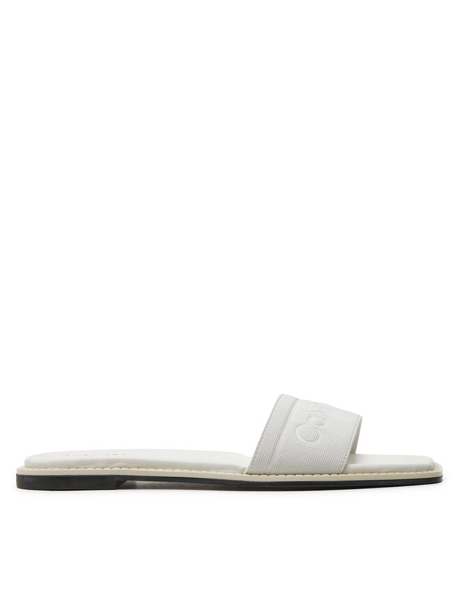 Mules sandales de bain Calvin Klein Flat Slide He HW0HW01989 Blanc chaussures
