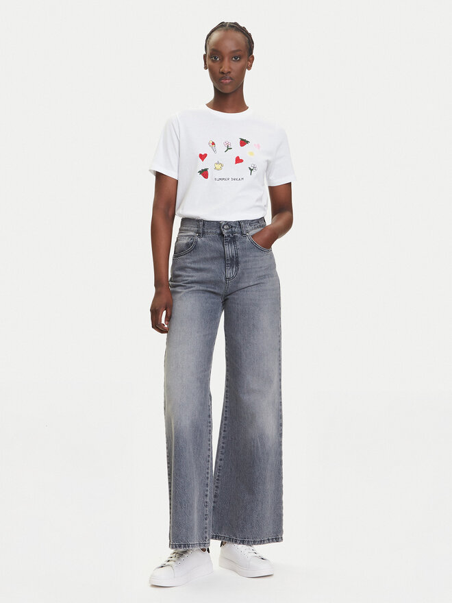 Pieces Pieces Marškinėliai Funly 17160308 Balta Regular Fit