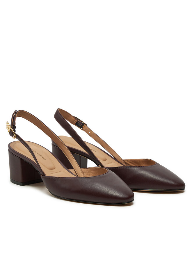 Tommy Hilfiger Sandalias Tommy Hilfiger Pump Slingback Smooth Leather FW0FW08621 Guinda/burdeos
