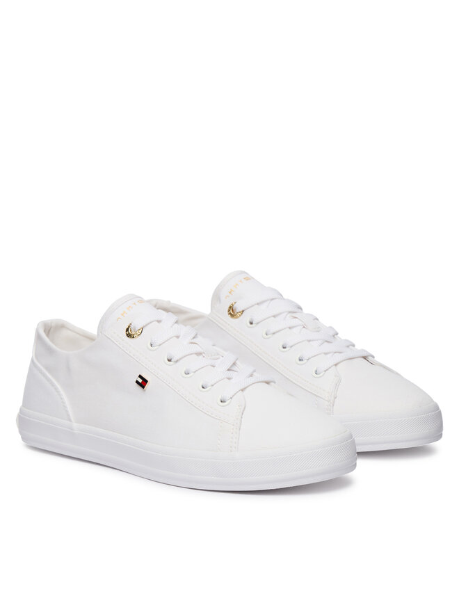 Tommy Hilfiger Sneakers aus Stoff Tommy Hilfiger Th Foxing Sneaker Canvas FW0FW09170 Weiß