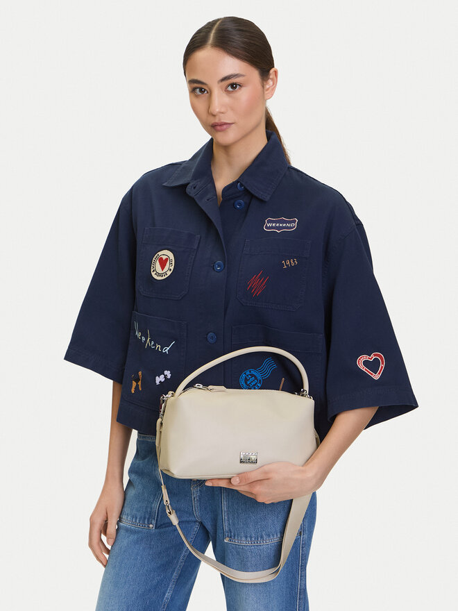 Tommy Jeans Handtasche Tommy Jeans Tjw American Cool Shoulder Bag AW0AW17531 Beige