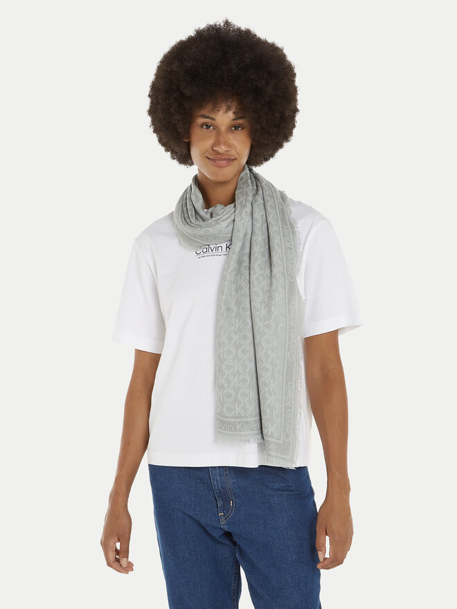 Calvin Klein Foulard Calvin Klein Monogram Jacquard K60K608779 Grigio