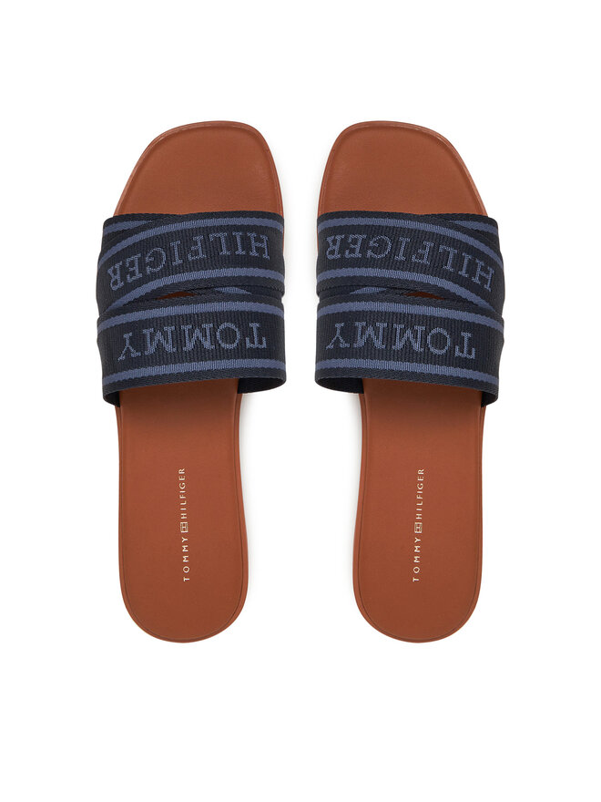 Tommy Hilfiger Šľapky Tommy Hilfiger Webbing Mule FW0FW08421 Tmavomodrá