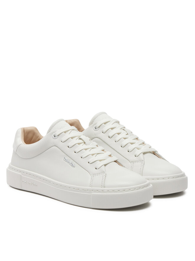 Calvin Klein Sneakersy Calvin Klein Cupsole Lace Up W/Ml Lth HW0HW02119 Bílá