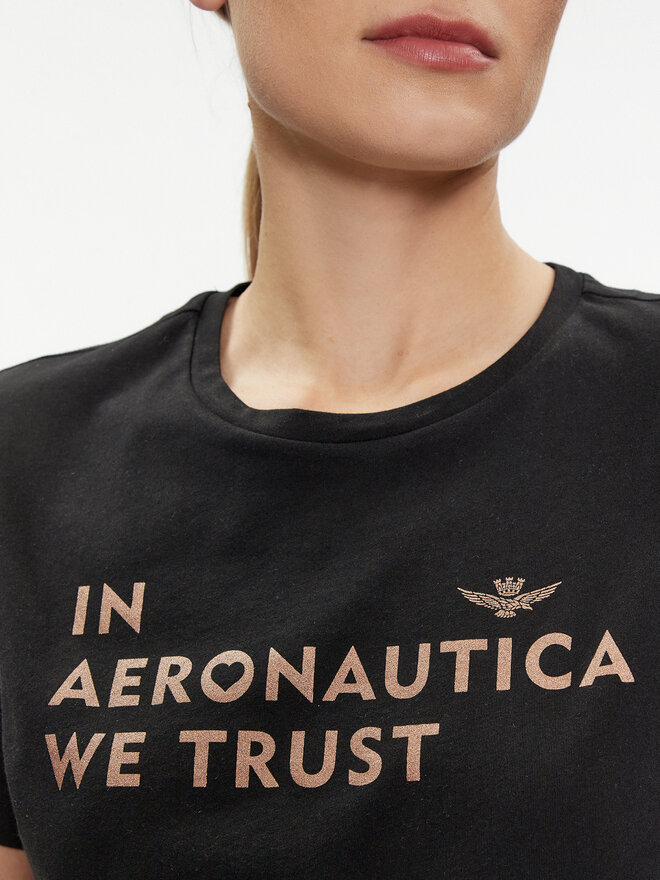 Aeronautica Militare Aeronautica Militare Camiseta 241TS2233DJ510 Negro Regular Fit