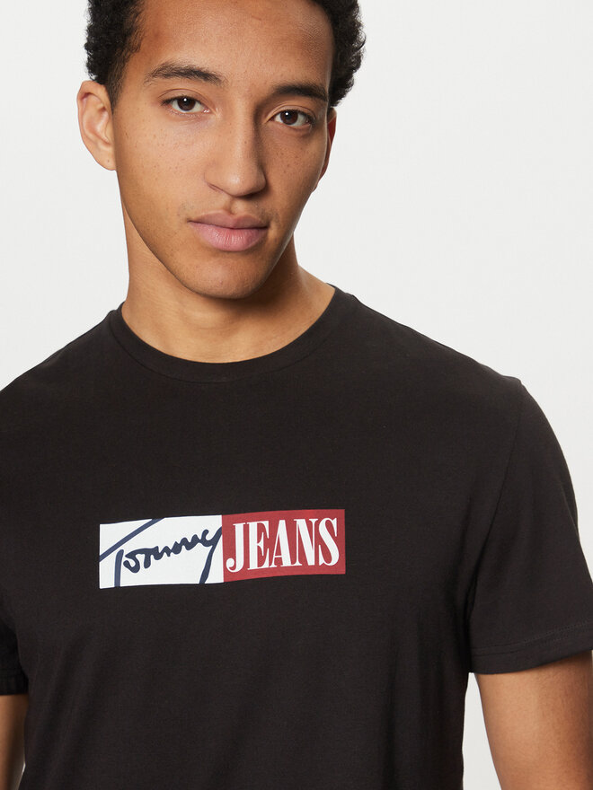 Tommy Jeans Tommy Jeans Marškinėliai Entry DM0DM20365 Juoda Slim Fit