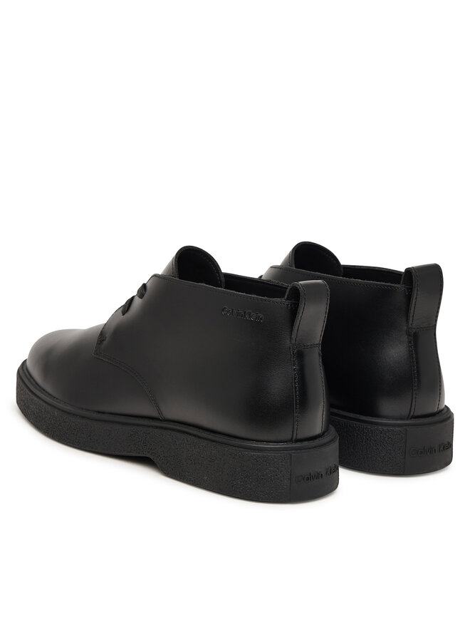 Calvin Klein Schnürschuhe Calvin Klein Text Rubber Desert Boot Lth HM0HM02255 Schwarz