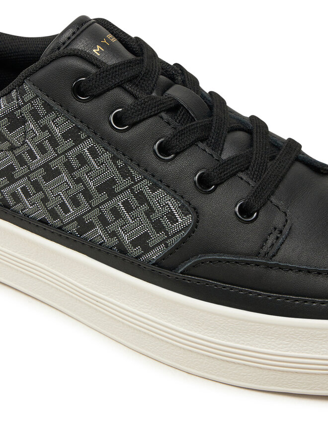 Tommy Hilfiger Сникърси Tommy Hilfiger Vulc Leather Sneaker Monogram FW0FW08331 Черен