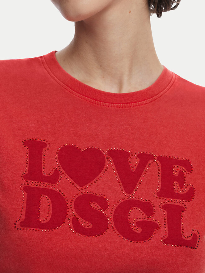 Desigual Desigual Marškinėliai Love Dsgl 25SWTK10 Raudona Regular Fit