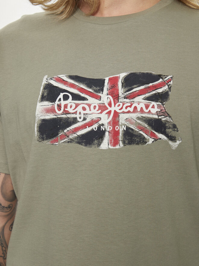 Pepe Jeans Pepe Jeans Marškinėliai Clag PM509384 Žalia Regular Fit