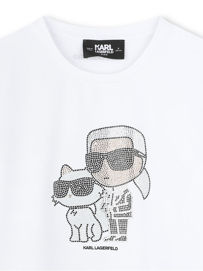 Karl Lagerfeld Kids Karl Lagerfeld Kids Póló Z30489 S Fehér Regular Fit