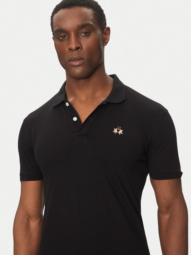 La Martina La Martina Поло Piquet CCMP02 PK001 Чорний Slim Fit