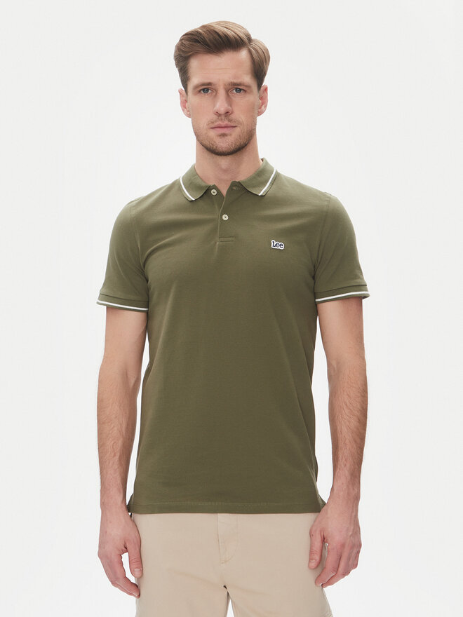 Lee Lee Поло Pique 112363855 Зелений Regular Fit