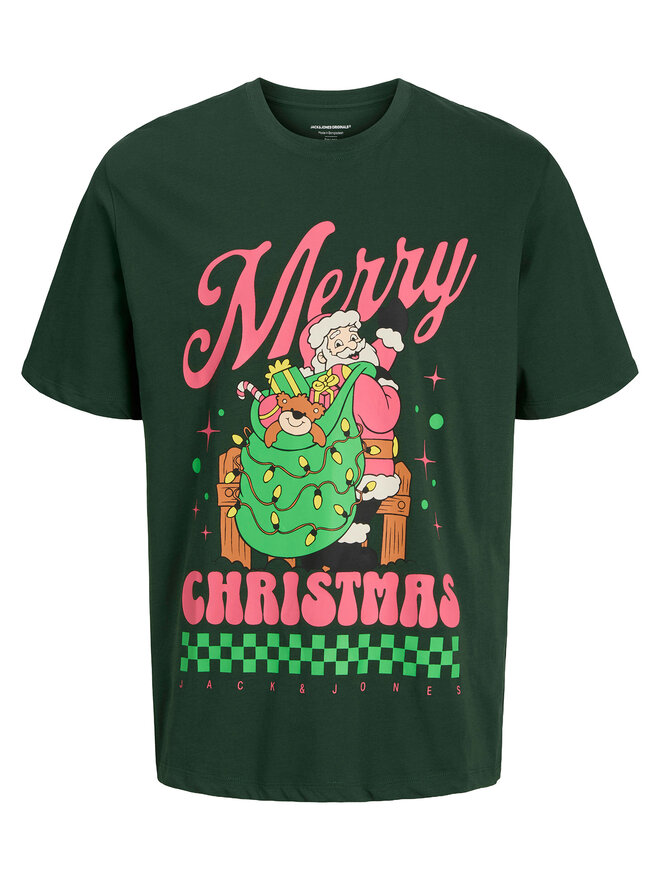 Jack & Jones Jack & Jones Camiseta Holiday Cartoon 12287550 Verde Relaxed Fit