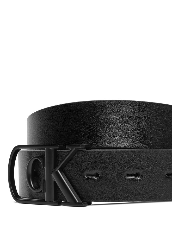 Calvin Klein Pánsky opasok Calvin Klein Curve Monogram Buckle 32Mm Rev LV04D7021G Čierna
