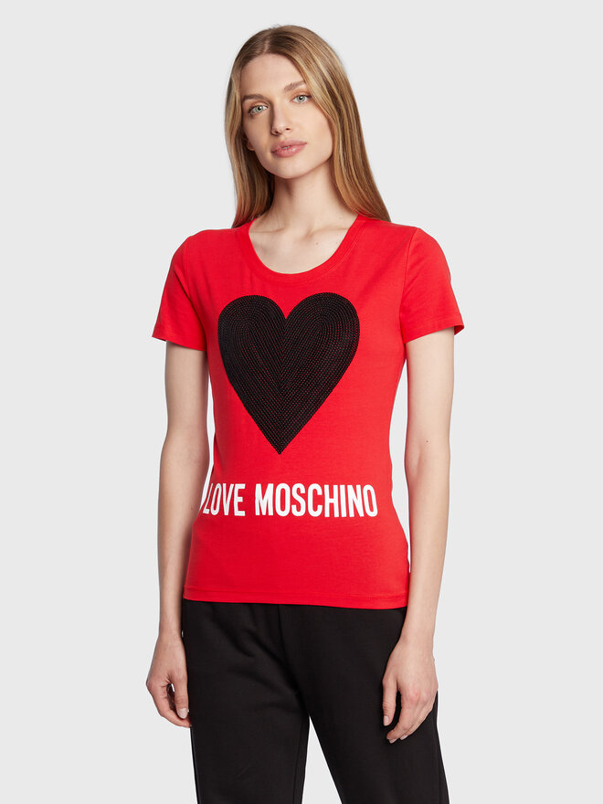 LOVE MOSCHINO LOVE MOSCHINO T-Shirt W4H1932E 1951 Rot Slim Fit