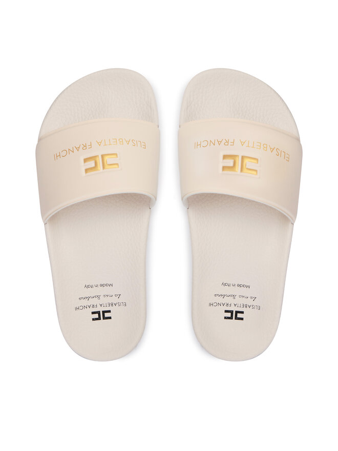 Elisabetta Franchi Pantoletten Elisabetta Franchi F4A0-E0607-1745698-M Écru
