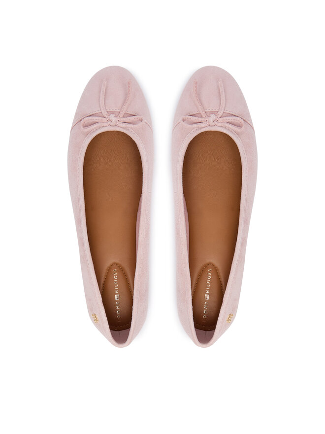Tommy Hilfiger Ballerinas Tommy Hilfiger Th Monogram Suede Ballerinas FW0FW09357 Rosa