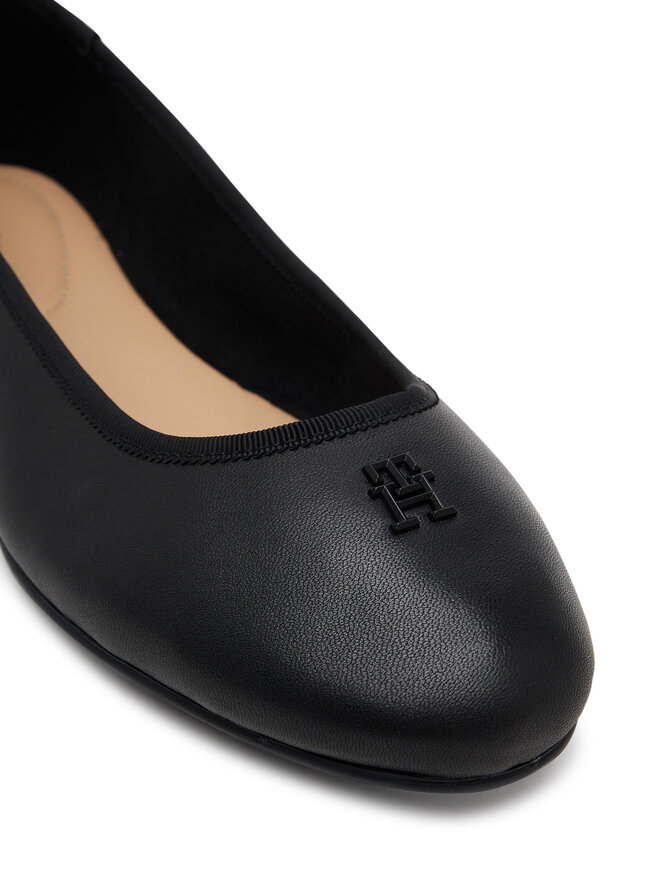 Tommy Hilfiger Balerina Tommy Hilfiger Th Hardware Leather Ballerina FW0FW08654 Fekete