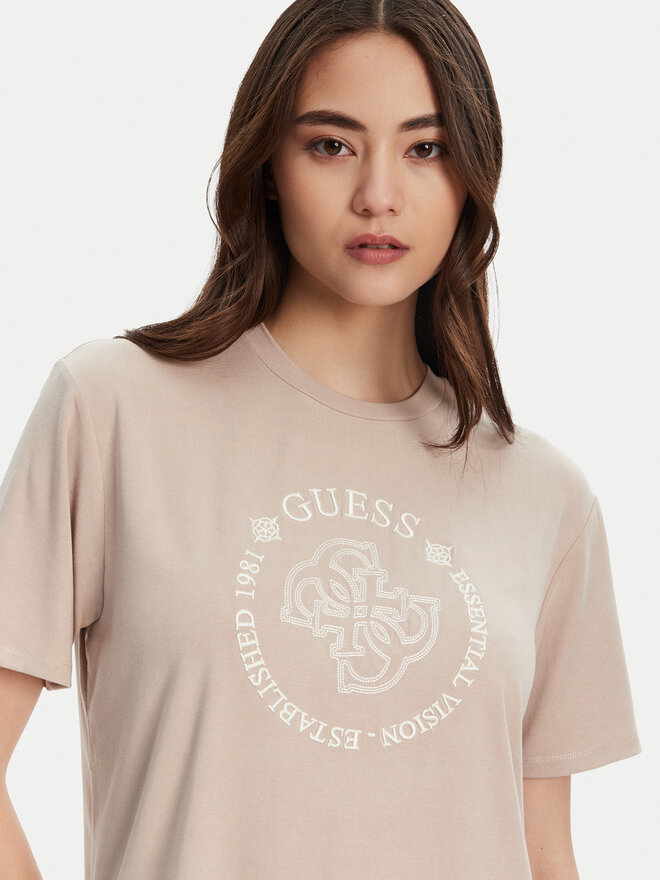 Guess Guess Camiseta V5YI05 KCOA2 Beis Regular Fit