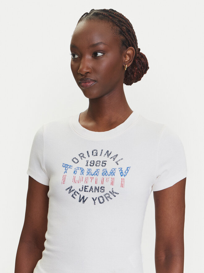 Tommy Jeans Tommy Jeans Marškinėliai DW0DW21421 Écru Slim Fit