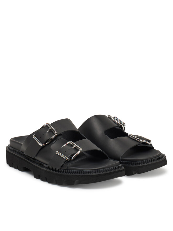 Tommy Jeans Pantoletten Tommy Jeans Double Strap Sandal EN0EN02753 Schwarz
