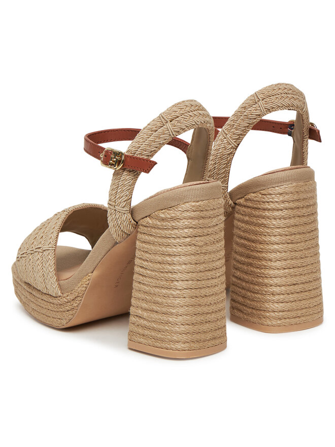 Tommy Hilfiger Espadrilles Tommy Hilfiger Rope Heel Platform Sandal FW0FW08425 Bézs