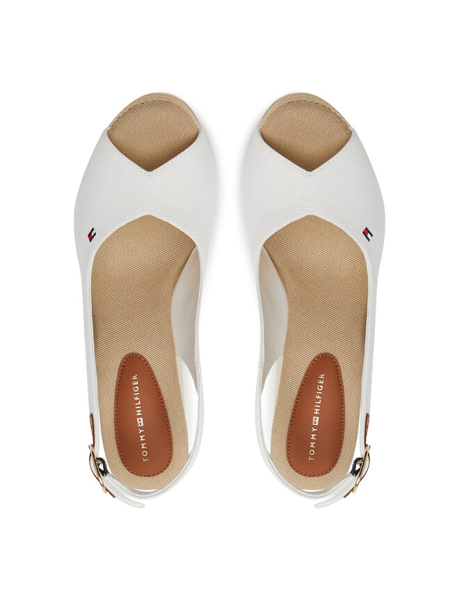 Tommy Hilfiger Espadryle Tommy Hilfiger Flag High Wedge Espad Slingback FW0FW08597 Biały