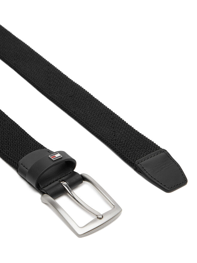 Tommy Hilfiger Pasek Męski Tommy Hilfiger Denton Elastic 3.5 AM0AM13354 Czarny