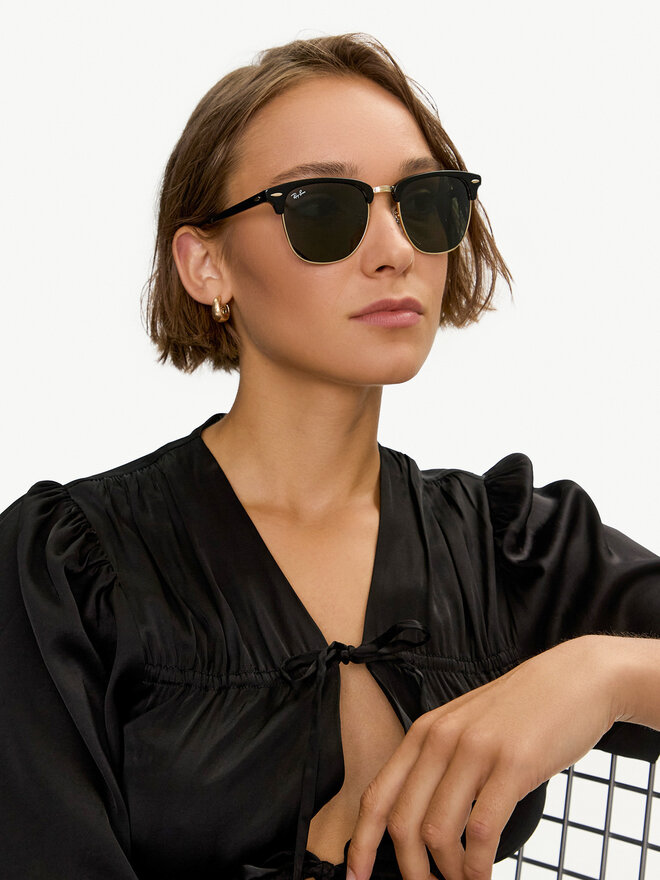Ray-Ban Ochelari de soare Ray-Ban Clubmaster 0RB3016 W0365 Negru