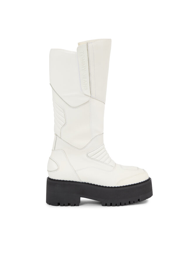 Tommy Jeans Чоботи Tommy Jeans Tjw Long Shaft Biker Boot EN0EN02376 Білий
