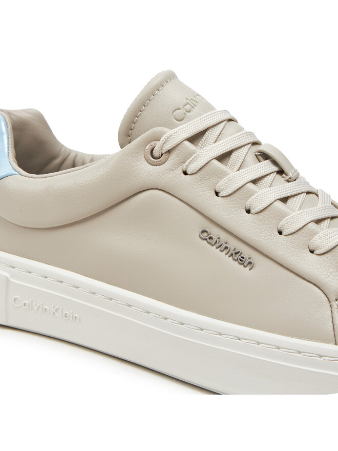 Calvin Klein Сникърси Calvin Klein Cupsole Lace Up W/Ml Lth HW0HW02119 Бежов